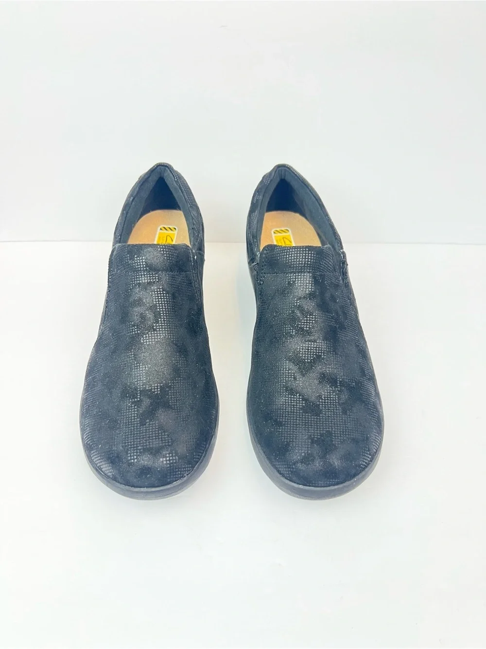 Clarks  Black Suede Slip Resistant Work Shoes Loafers  Size 11M Driving Shoes